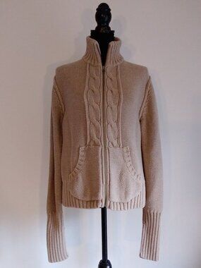 Old Navy Cream Cowl Neck Zippered Cardigan Sz XL